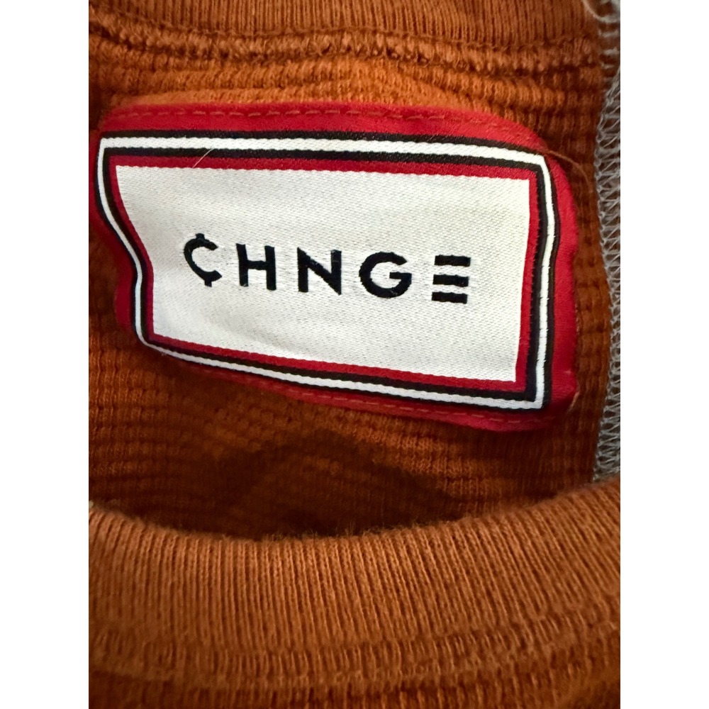 CHNGE Organic Cotton Waffle Knit Crop Tank Top Earth Tone Colorblock Small - Picture 3 of 5
